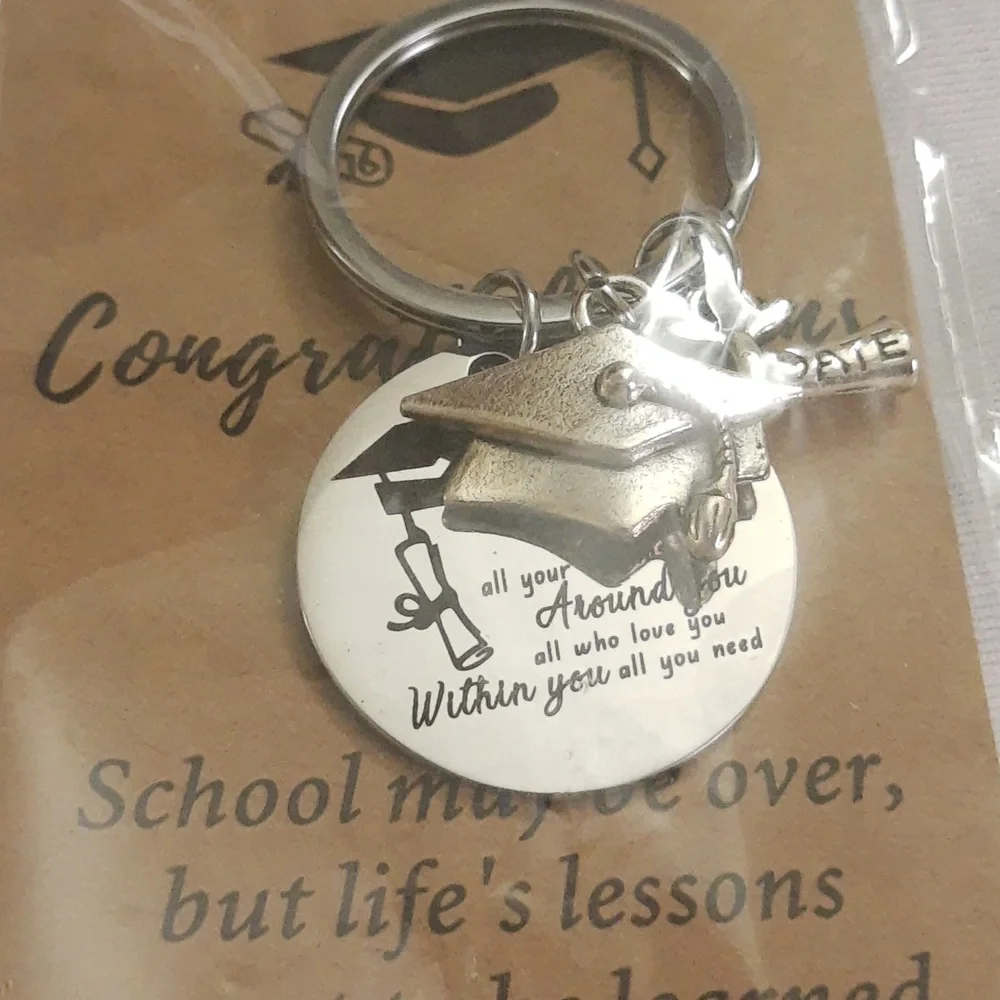 Graduation Gift Motivational Positive Message Grad Keychain Jewelry NEW SEALED